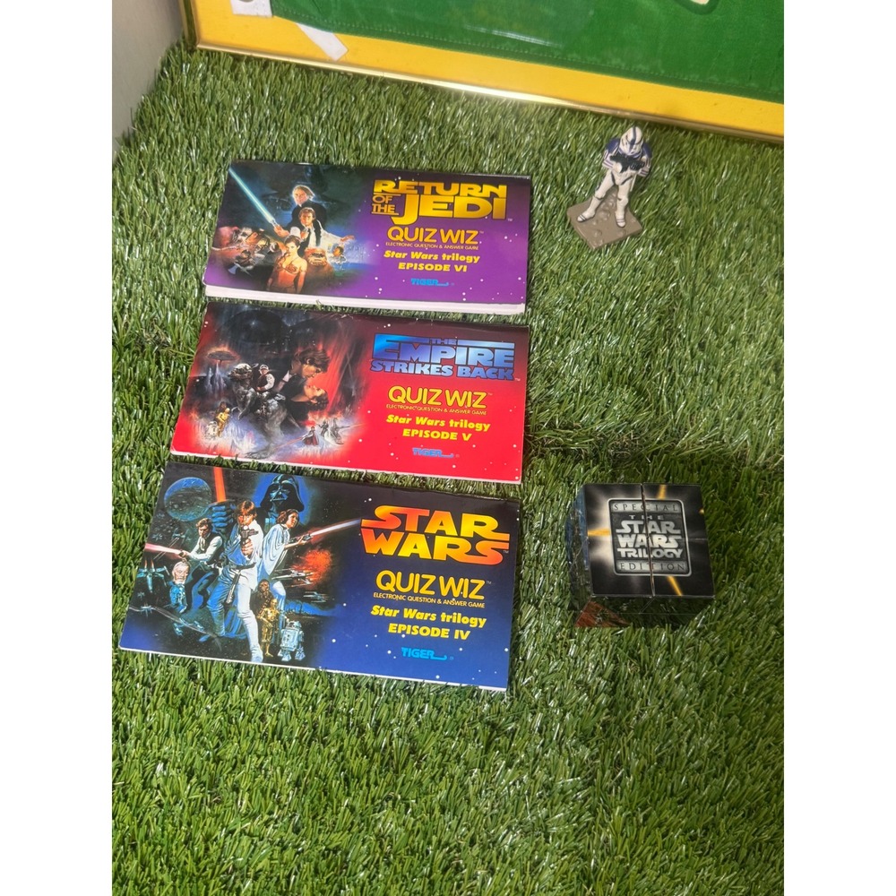 Vintage Star Wars Lot‎ Puzzle Cube Quiz Wiz Books Storm Trooper Figure 1996-2006